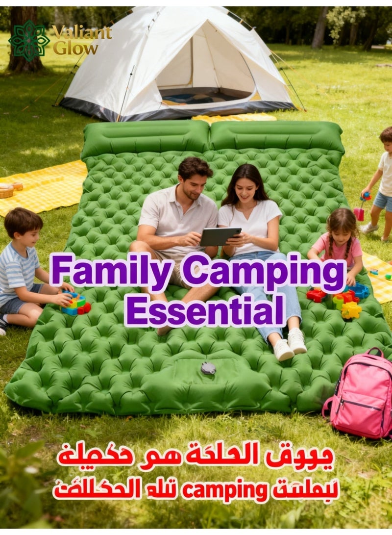 Valiant Glow Emergency Portable Lightweight Sleeping Mat|Double camping sleeping mat | Ultralight camping mat | With pillow | Built-in foot pump | Inflatable sleeping mat |camping bed、camping mattress、camping mat、sleeping pad| Lightweight and portable | Suitable for camping | Backpacking | Hiking | Tent camping. - Image 5